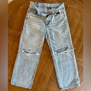 AE Strigid Ripped High-Waisted Stovepipe Jean